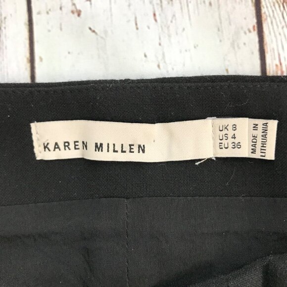 Karen Millen Black Zipper Pencil Skirt  Size 4 - Picture 5 of 9